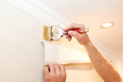 Pose de papier peint à Saint-Jeure-d'Ay — revêtements muraux et toiles de verre